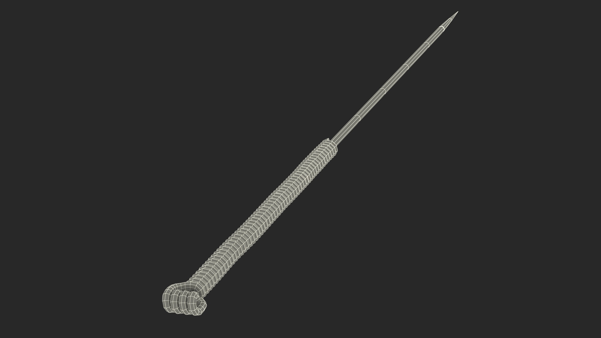 3D model Middle Acupuncture Needle Gold