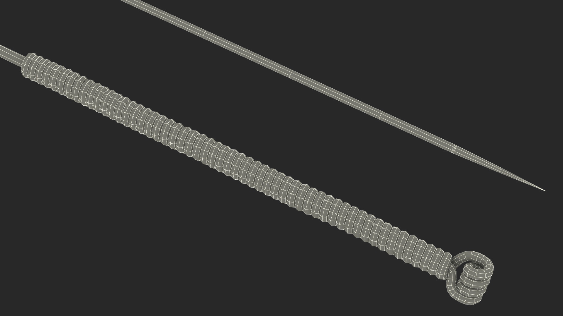 3D model Middle Acupuncture Needle Gold