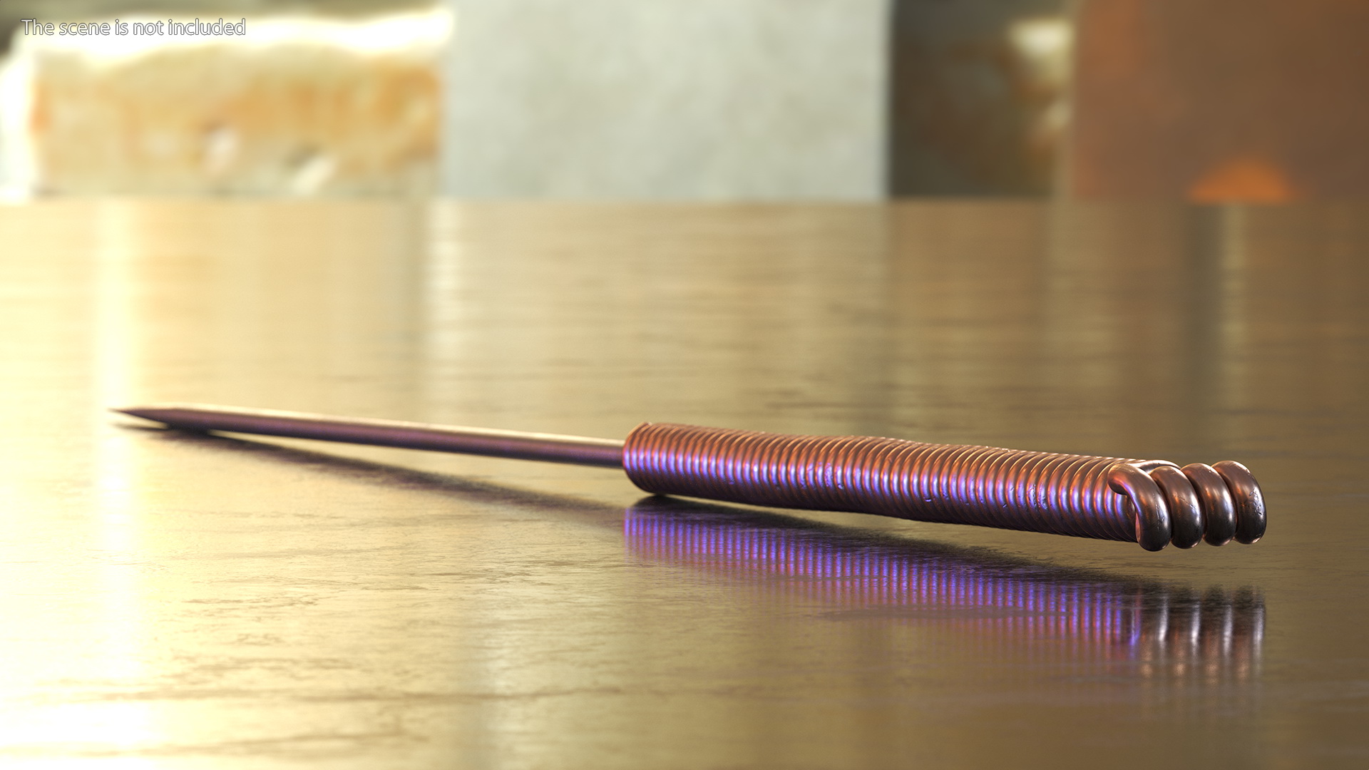 3D model Middle Acupuncture Needle Gold