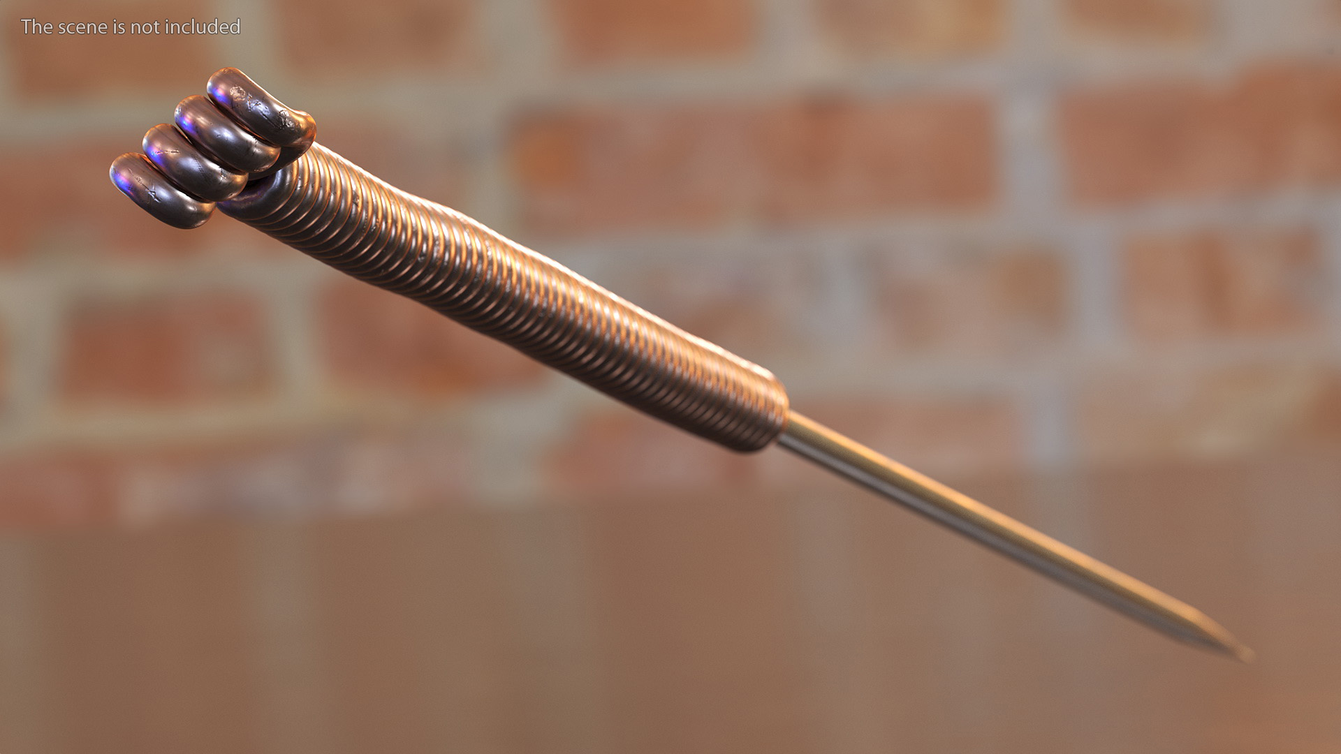 3D model Middle Acupuncture Needle Gold