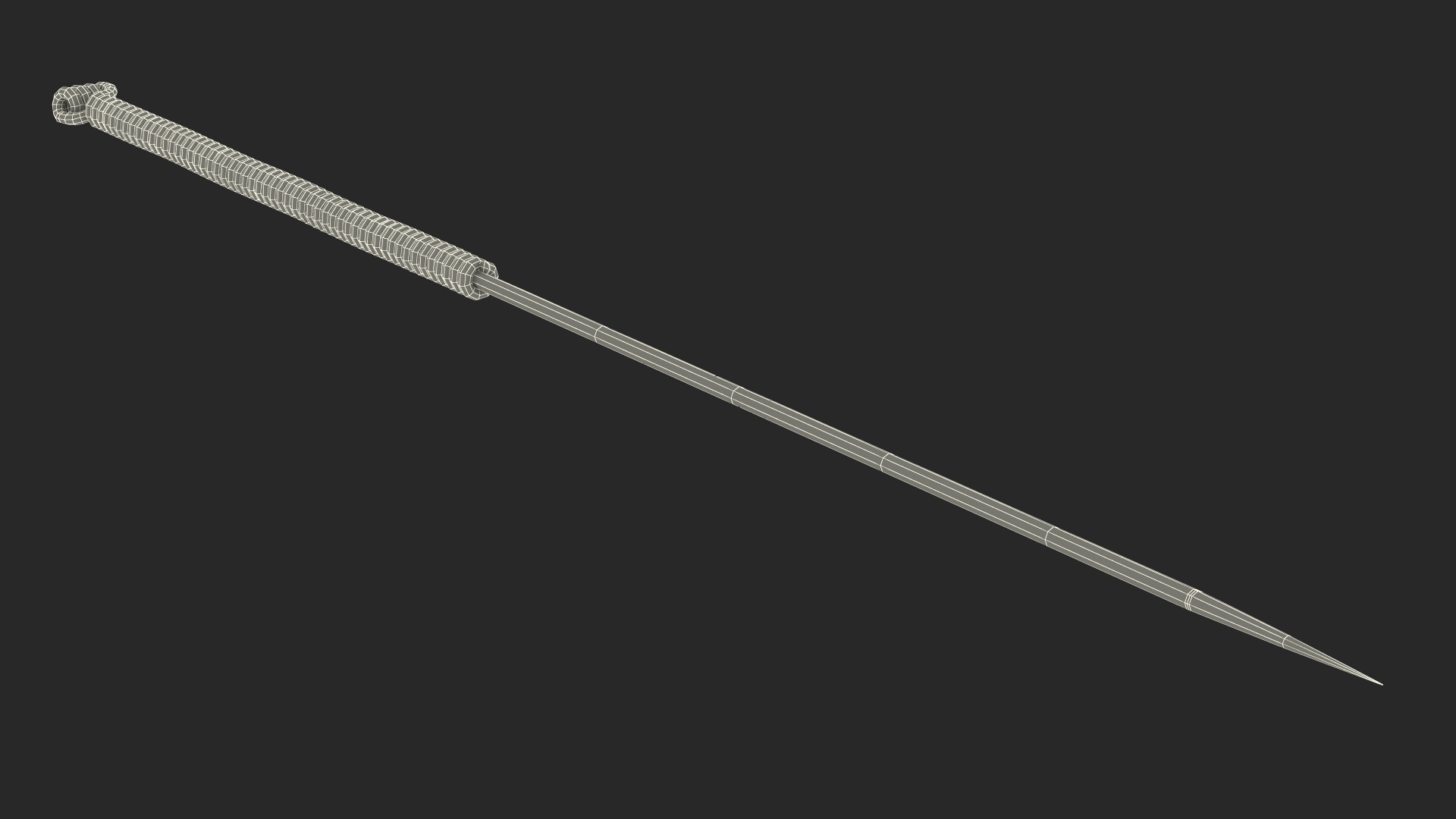 3D model Middle Acupuncture Needle Gold