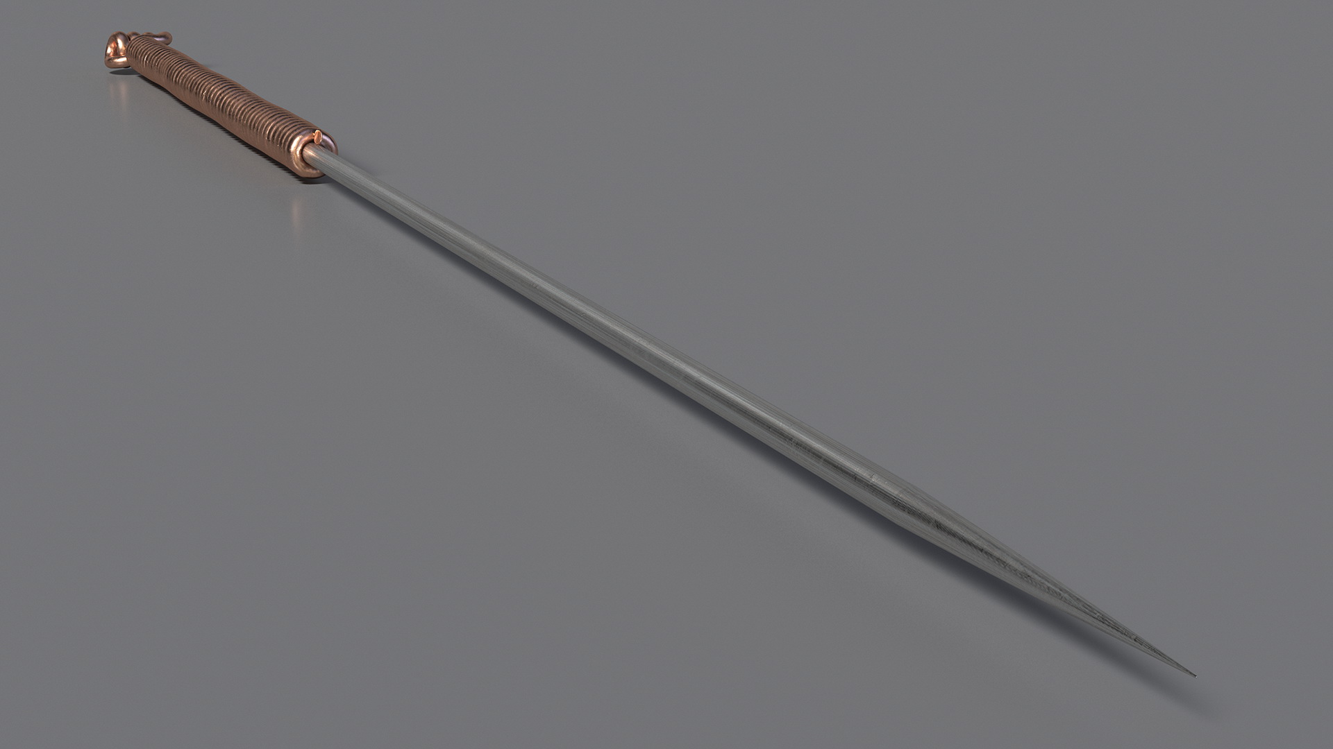 3D model Middle Acupuncture Needle Gold