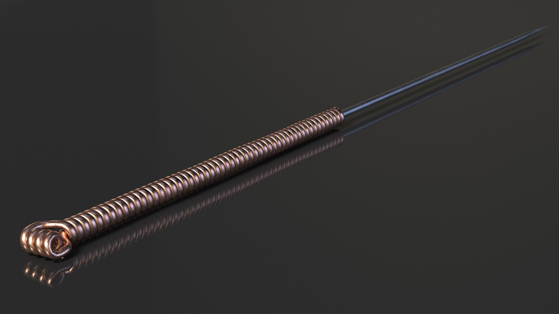 3D model Middle Acupuncture Needle Gold