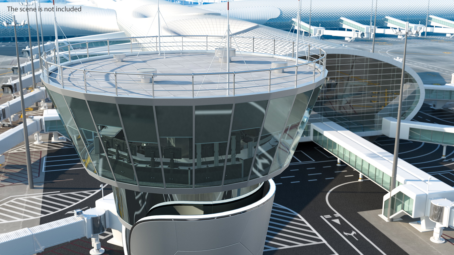 Air Traffic Control Tower with Simple Interior Generic 3D model