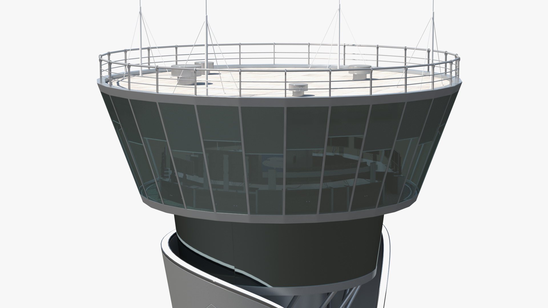 Air Traffic Control Tower with Simple Interior Generic 3D model