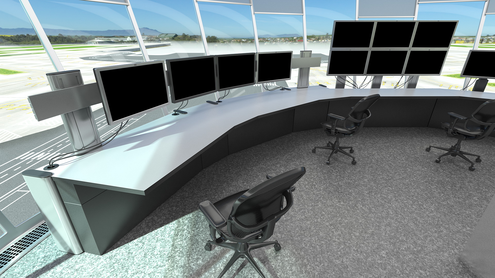 Air Traffic Control Tower with Simple Interior Generic 3D model