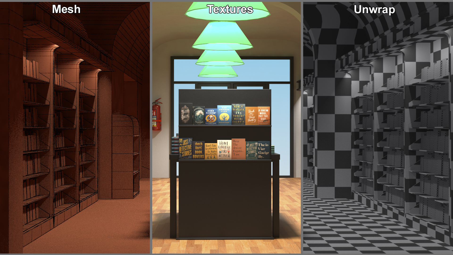 Book Store Interior 3D model