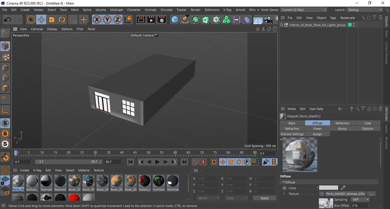 Book Store Interior 3D model