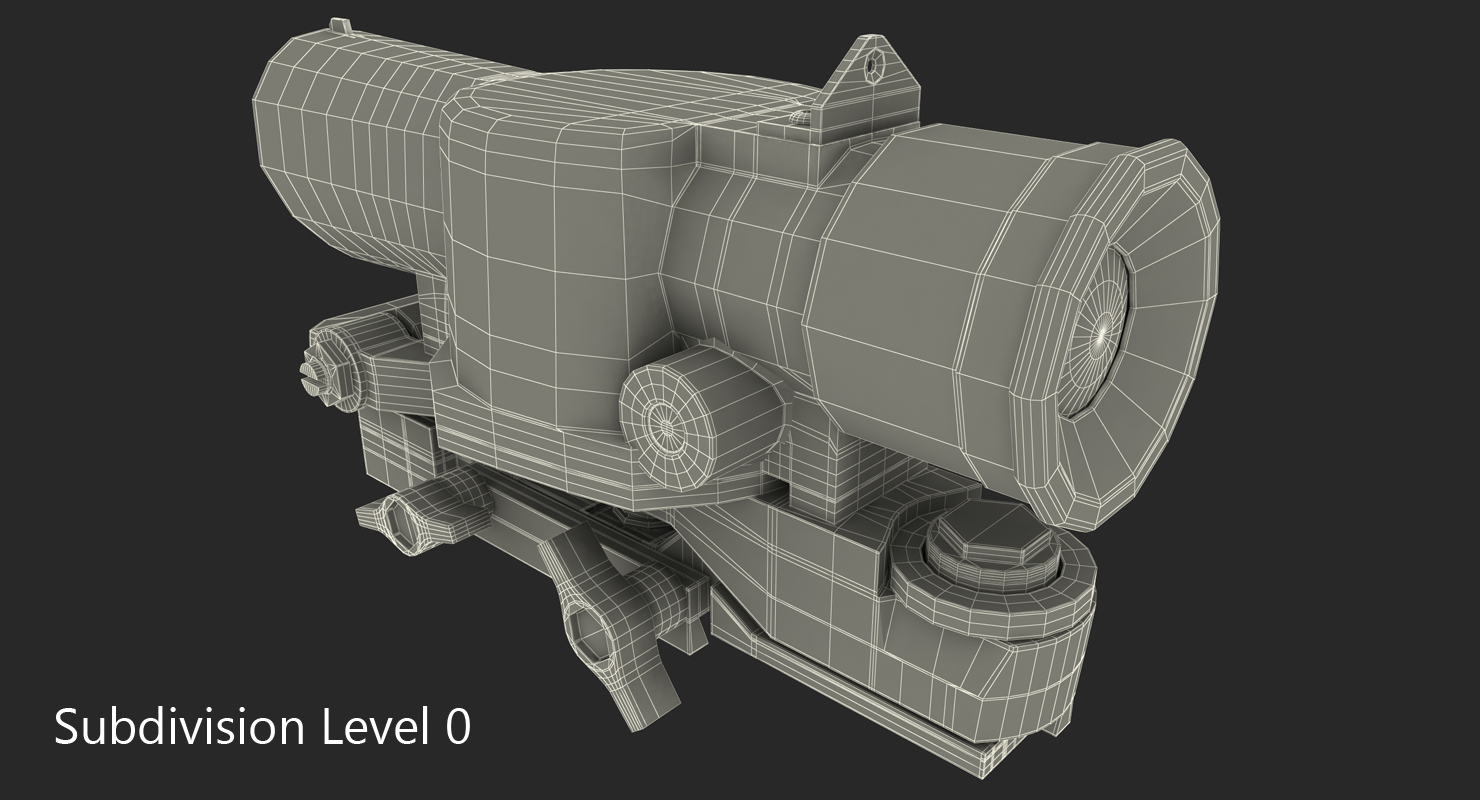 3D Scope and Mount for Assault Rifle model