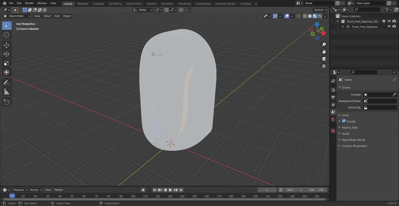 3D model Touch Free Dispenser