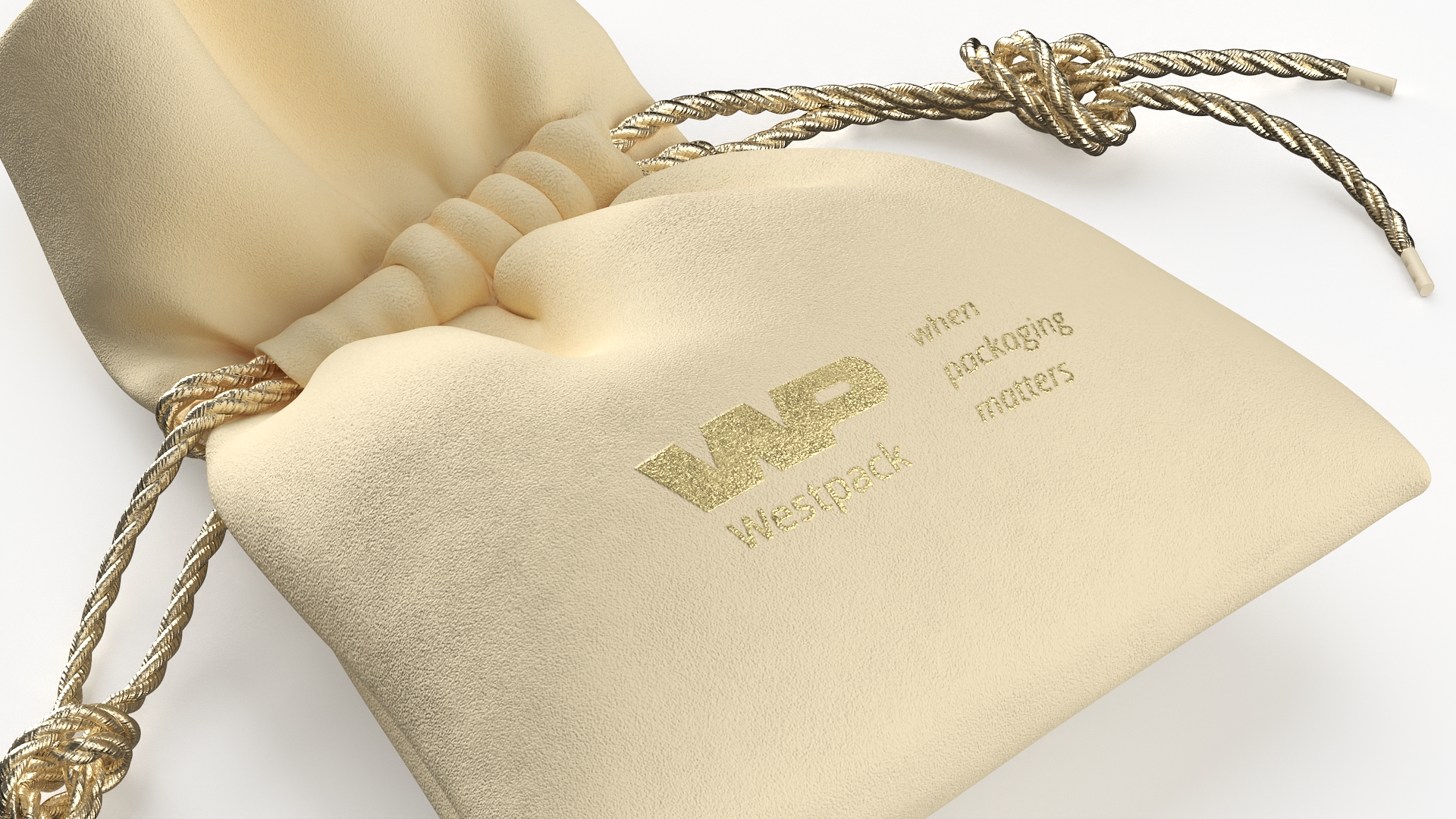Westpack Drawstring Jewelry Bag Beige, view 5