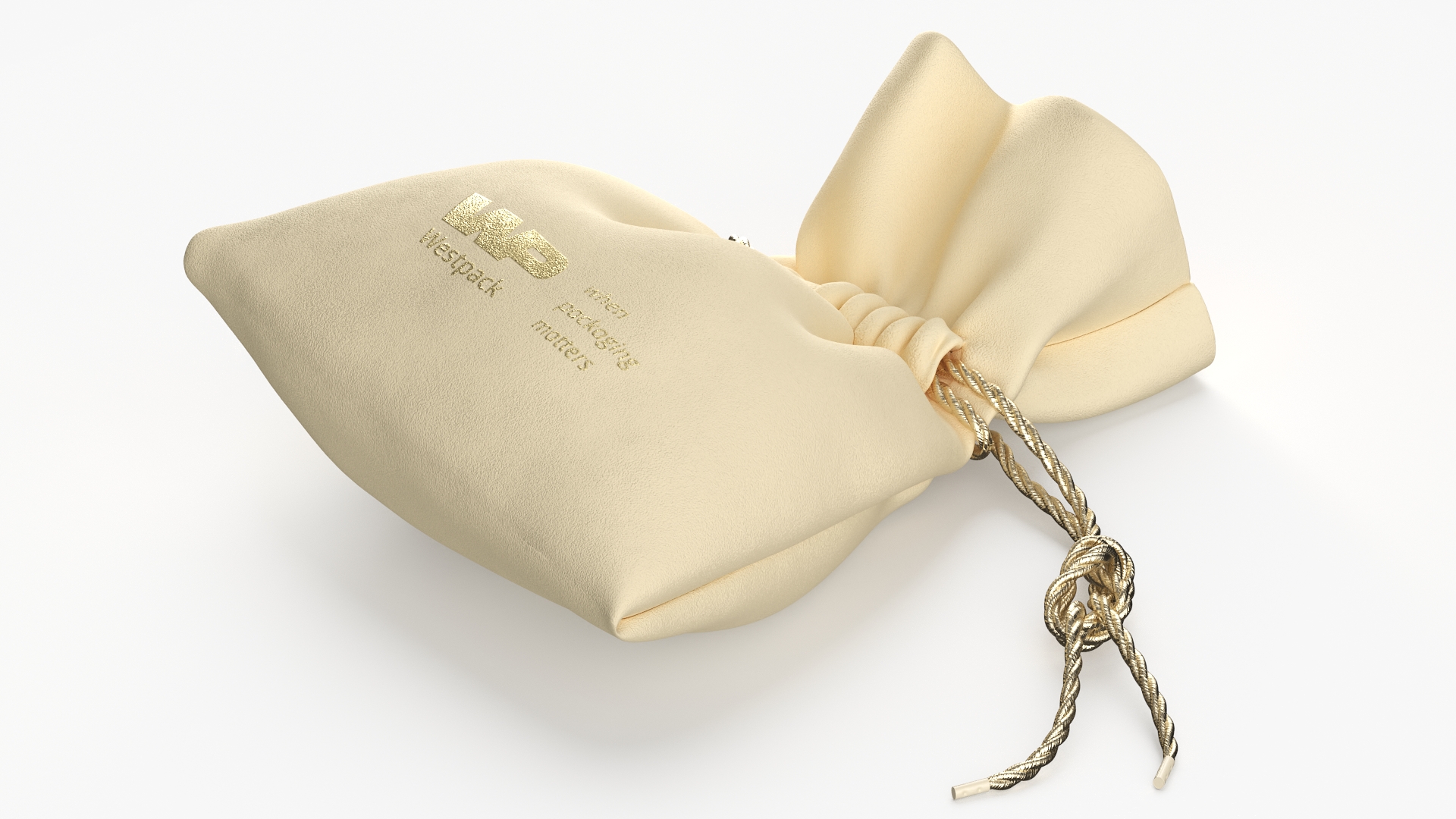 Westpack Drawstring Jewelry Bag Beige, view 3