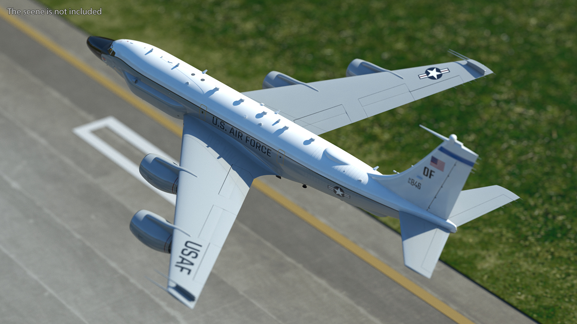 3D Boeing RC-135W Rivet Joint Rigged model