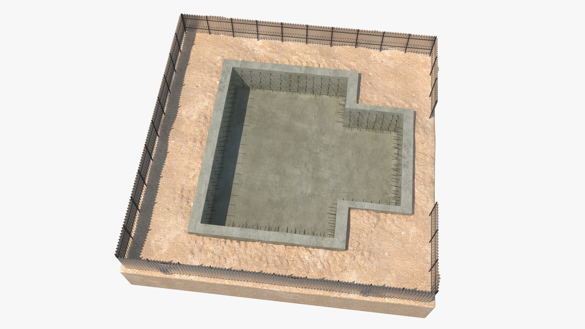 Construction Foundation Pit 3D