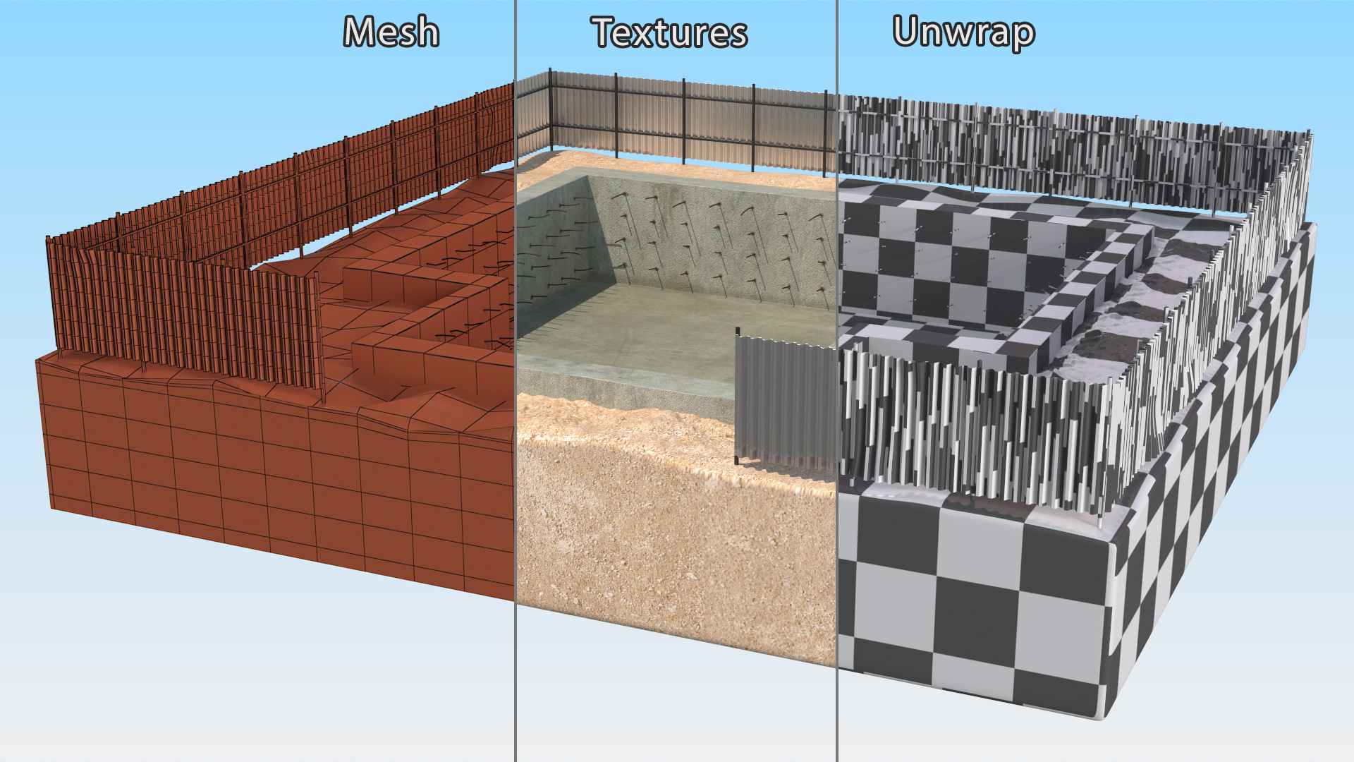 Construction Foundation Pit 3D