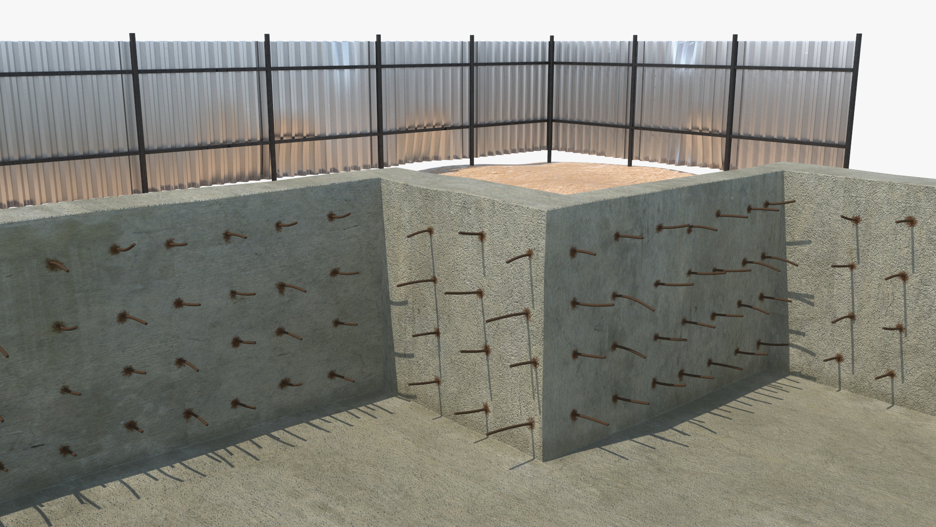 Construction Foundation Pit 3D