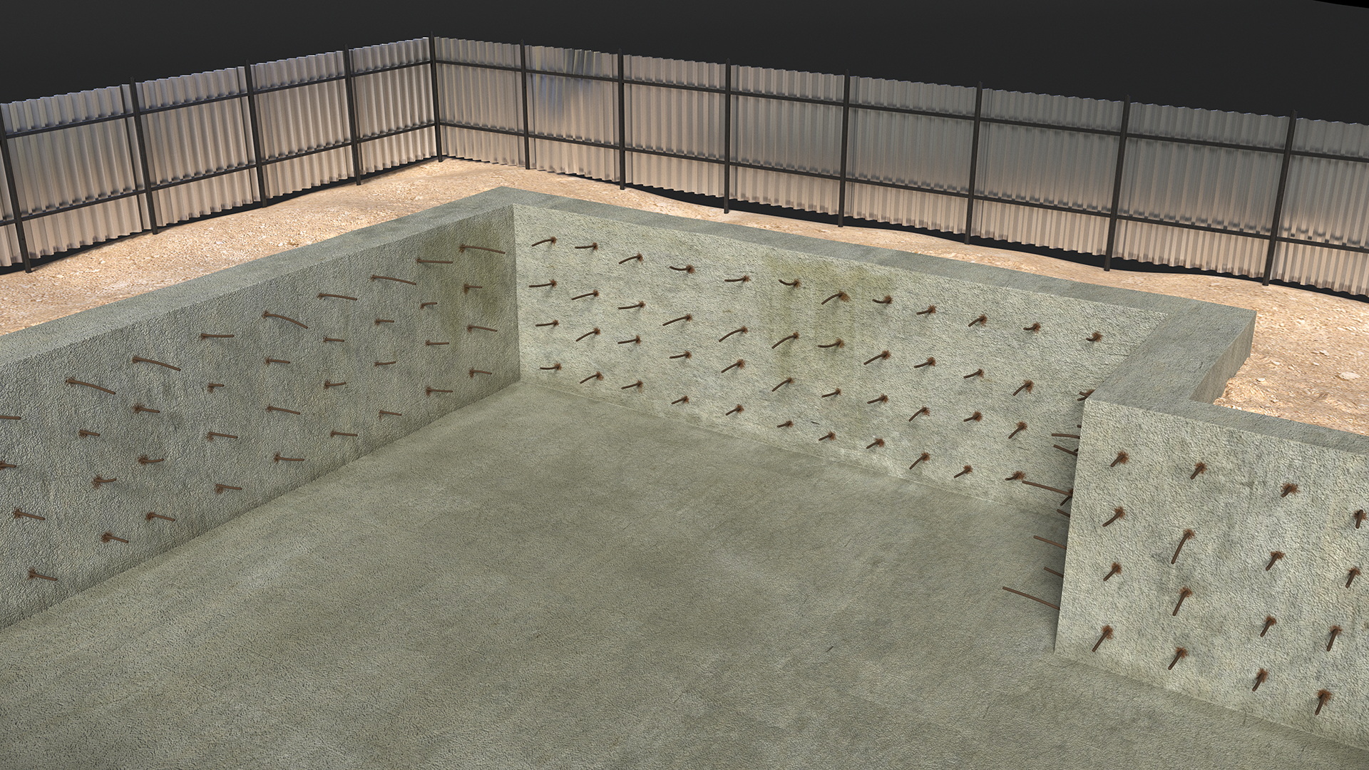 Construction Foundation Pit 3D