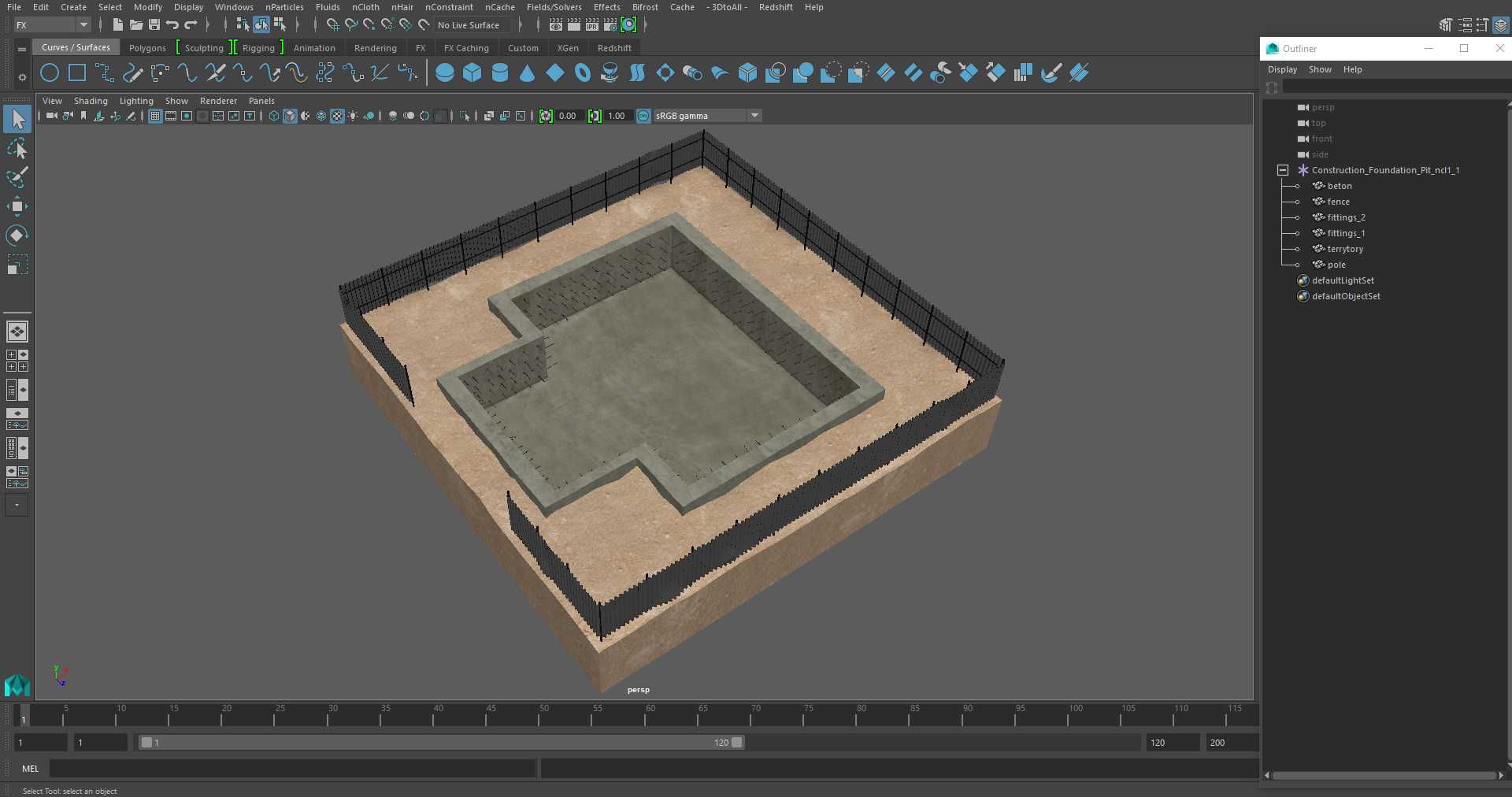 Construction Foundation Pit 3D
