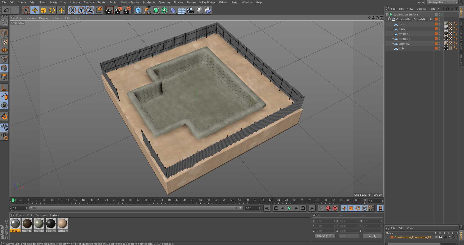 Construction Foundation Pit 3D