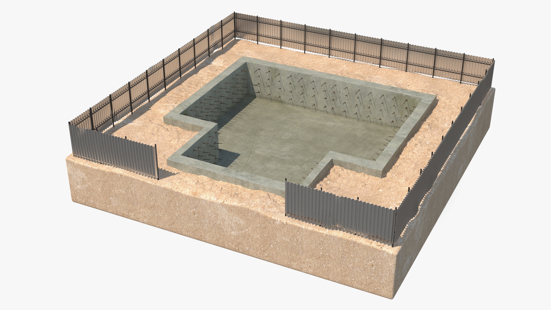 Construction Foundation Pit 3D