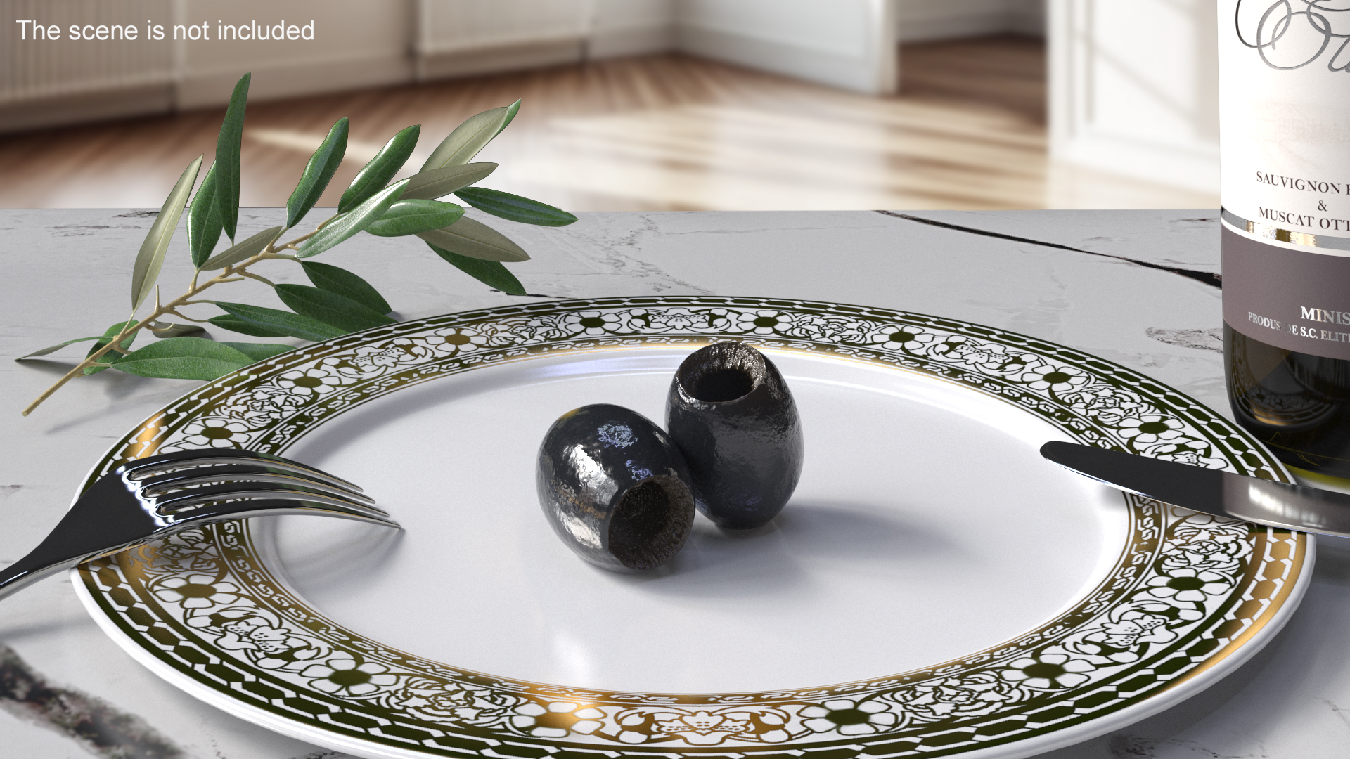 Black Olives Pitted 3D model