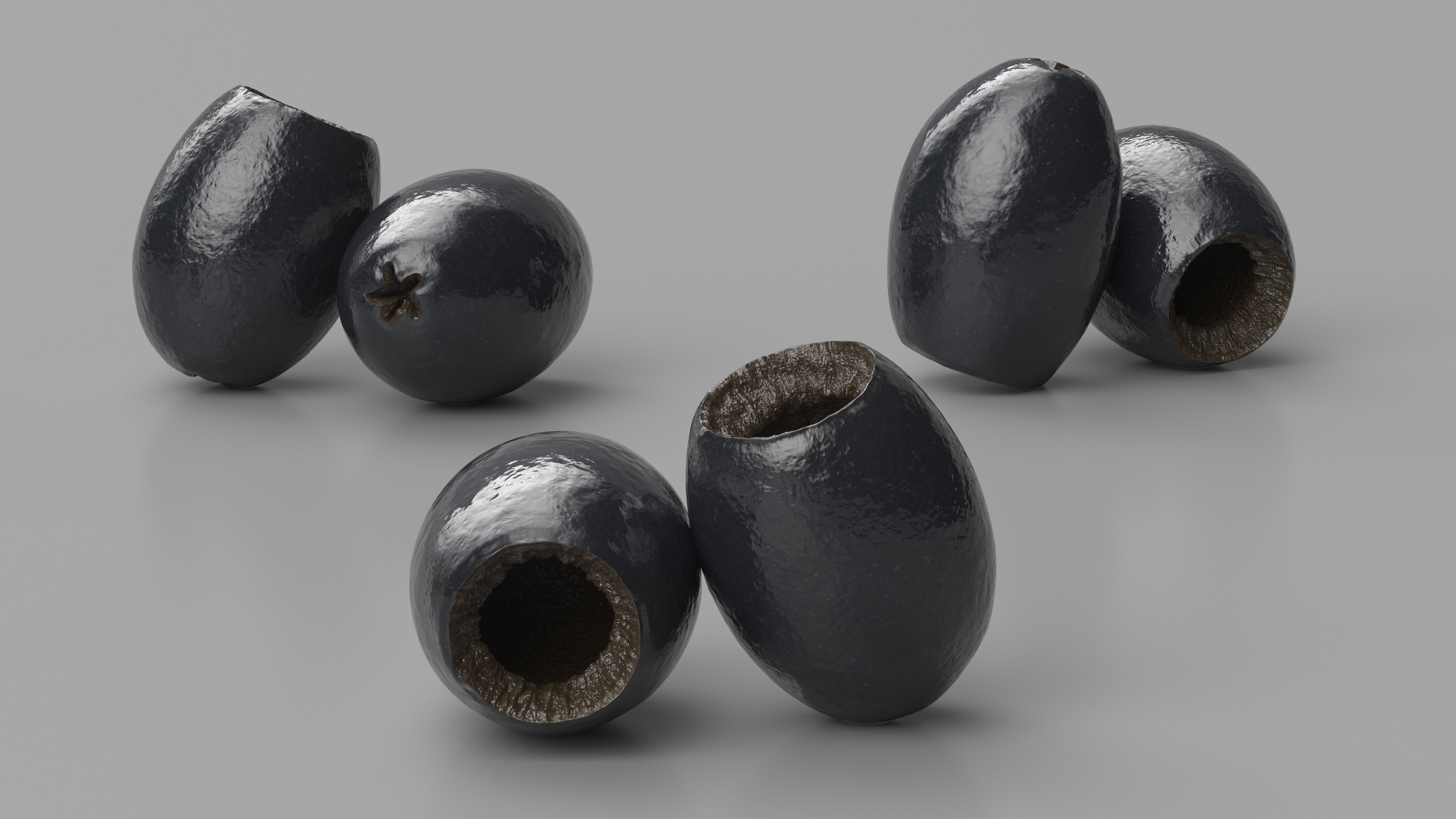 Black Olives Pitted 3D model