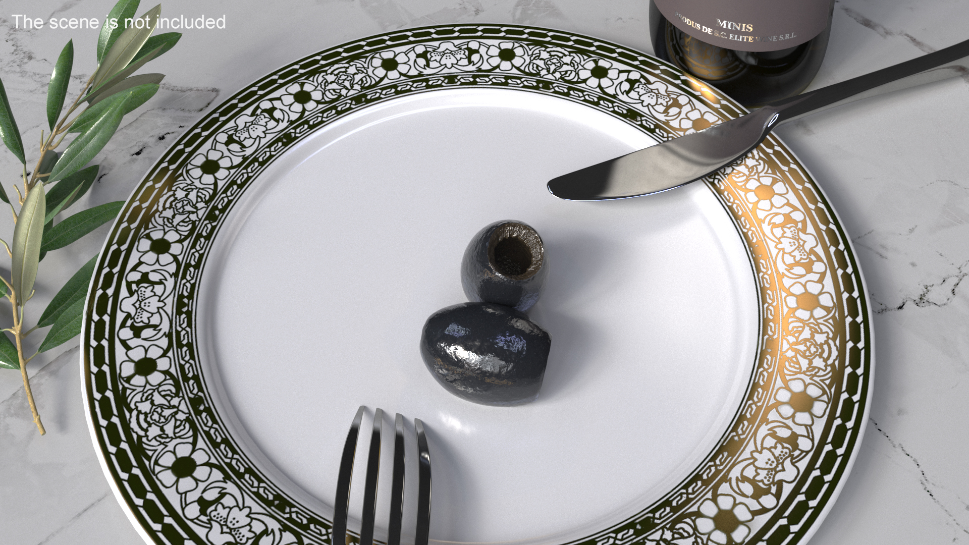 Black Olives Pitted 3D model