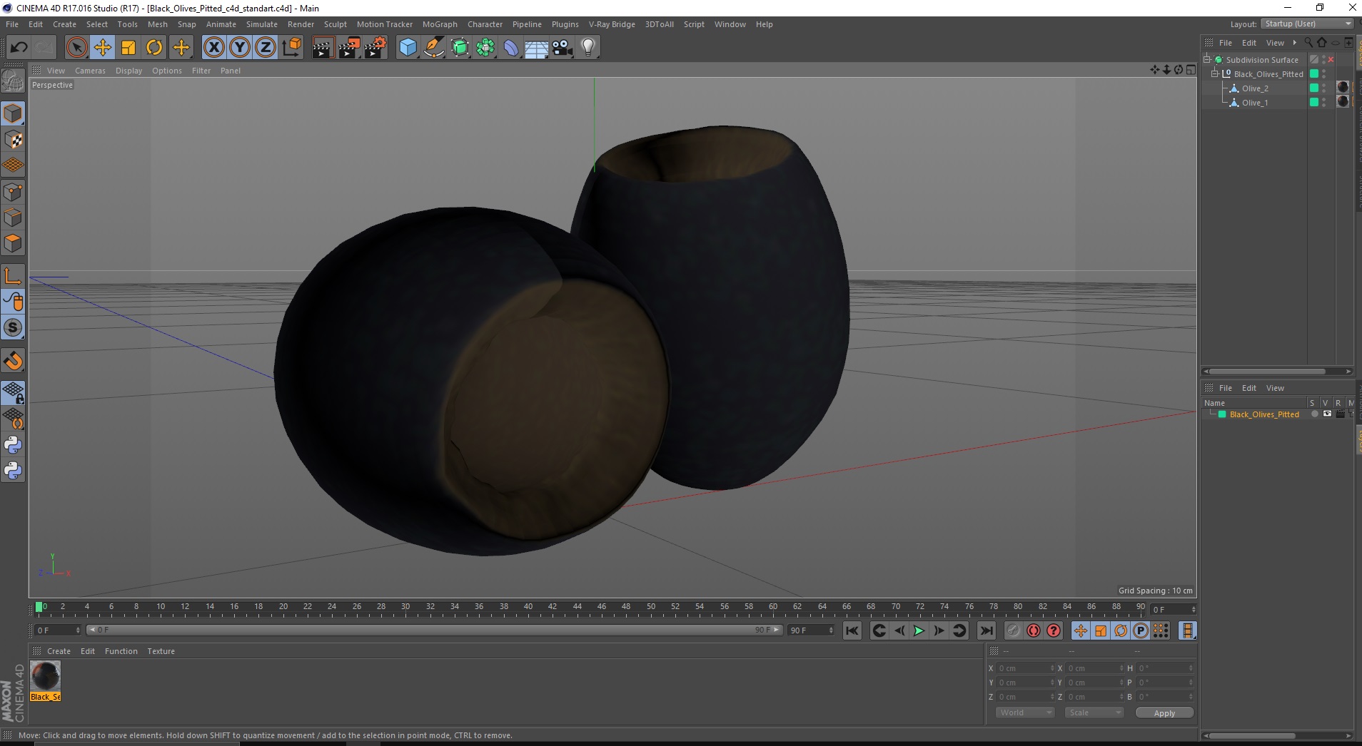 Black Olives Pitted 3D model