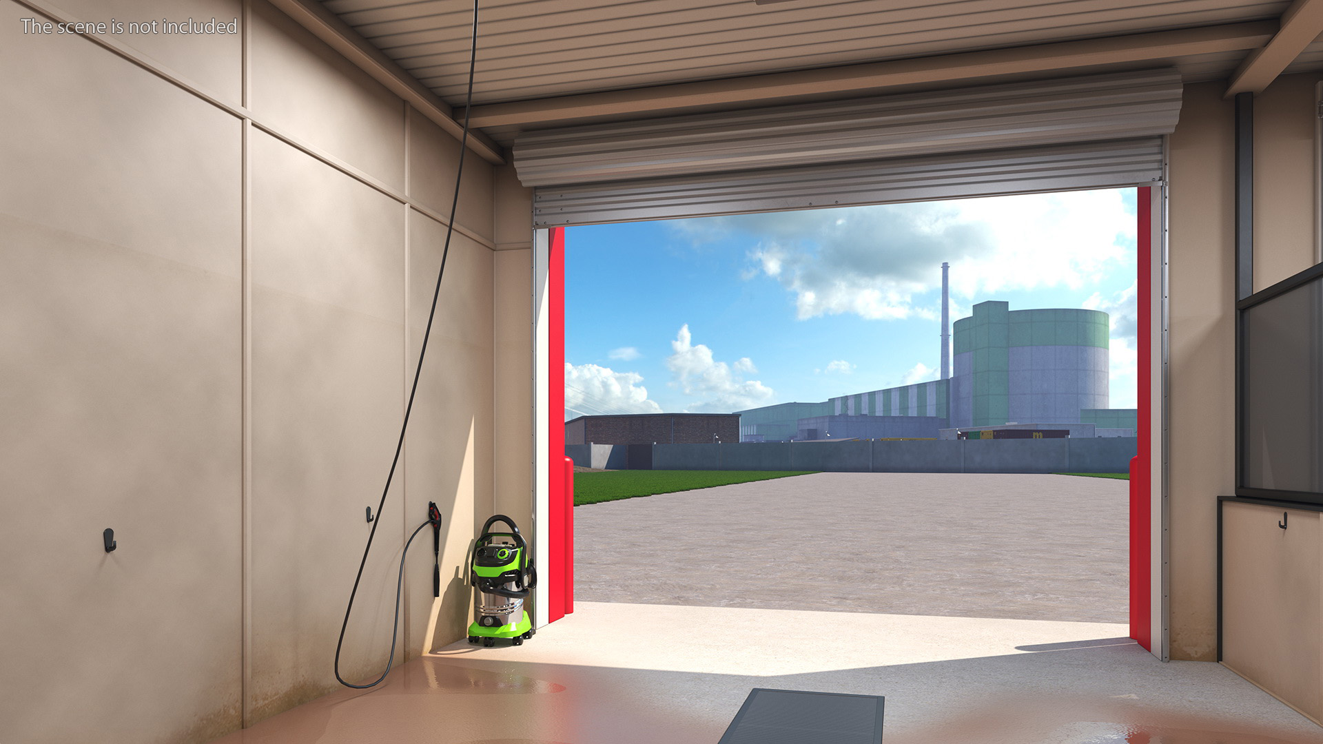 3D Car Wash Red Building