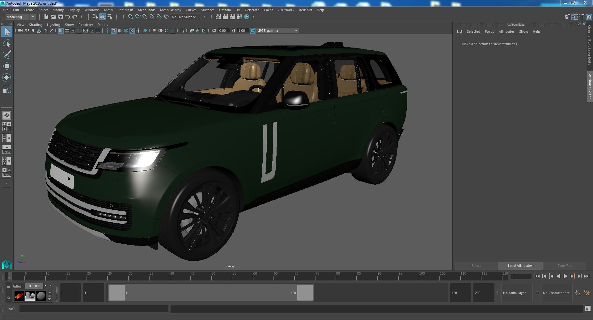 3D model Luxury European SUV Simple Interior