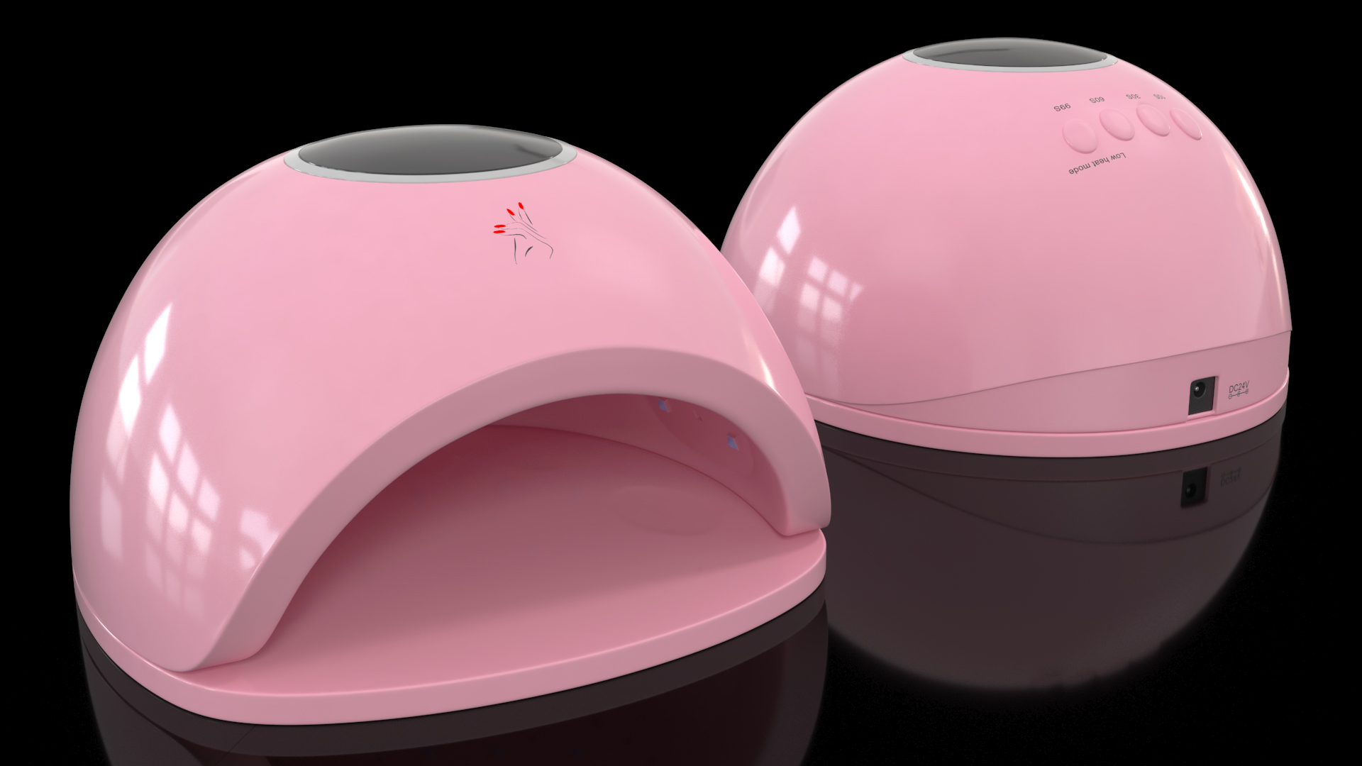 3D model Gel UV LED Nail Lamp Pink Off State