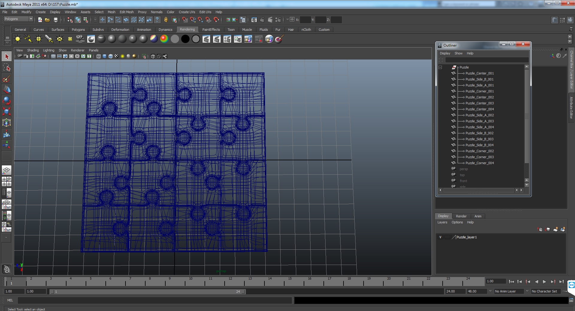 3D model Puzzle Template