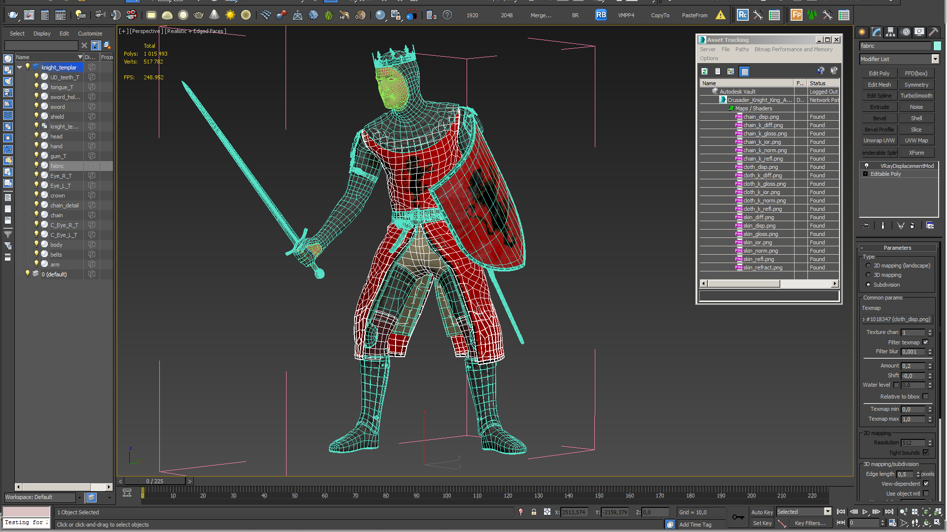 Crusader Knight King Attack Pose 3D
