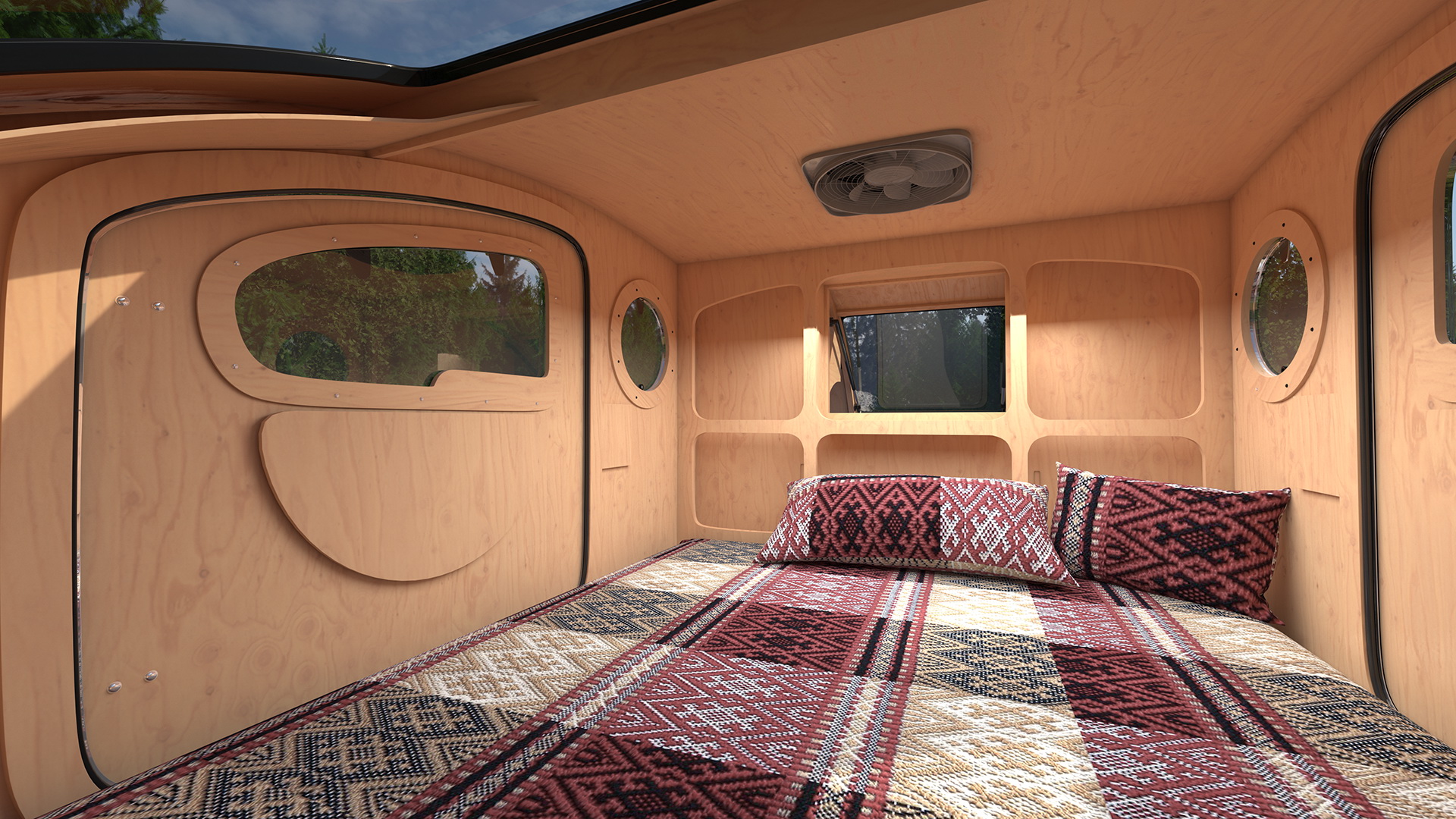 3D model Metallic Vistabule Teardrop Camping Trailer Rigged