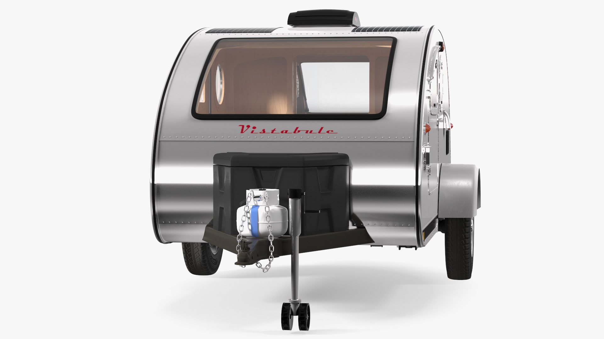 3D model Metallic Vistabule Teardrop Camping Trailer Rigged