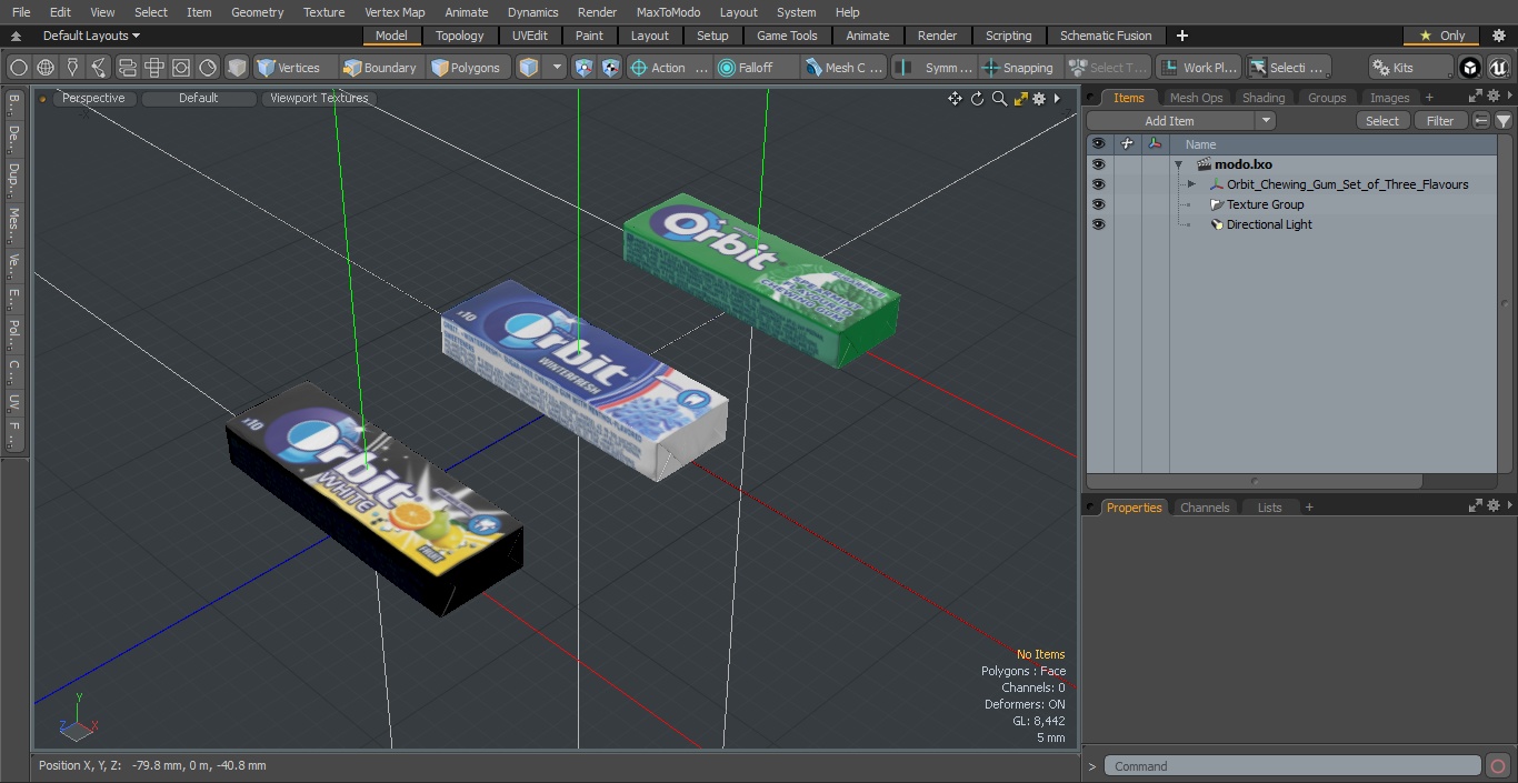 Orbit Chewing Gum Set of Three Flavours 3D model