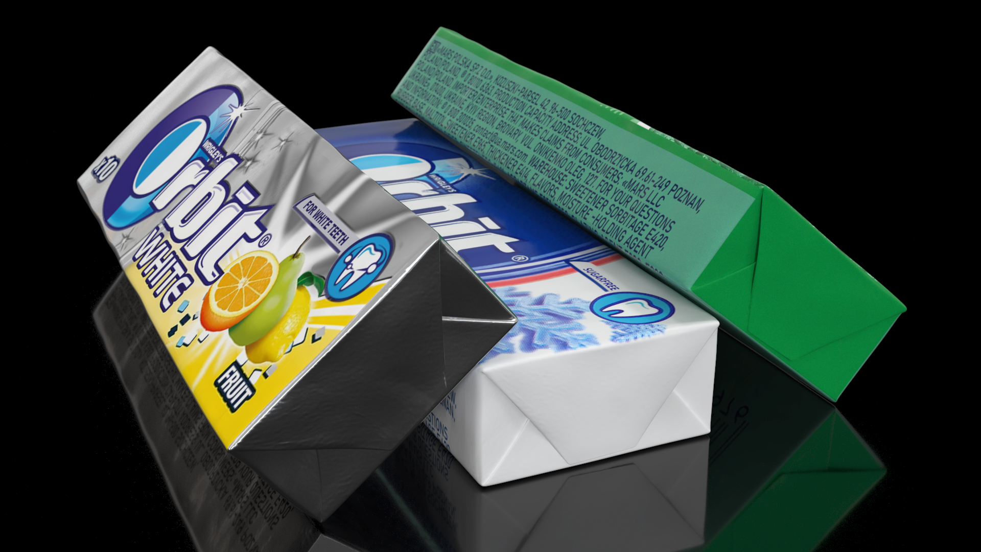 Orbit Chewing Gum Set of Three Flavours 3D model