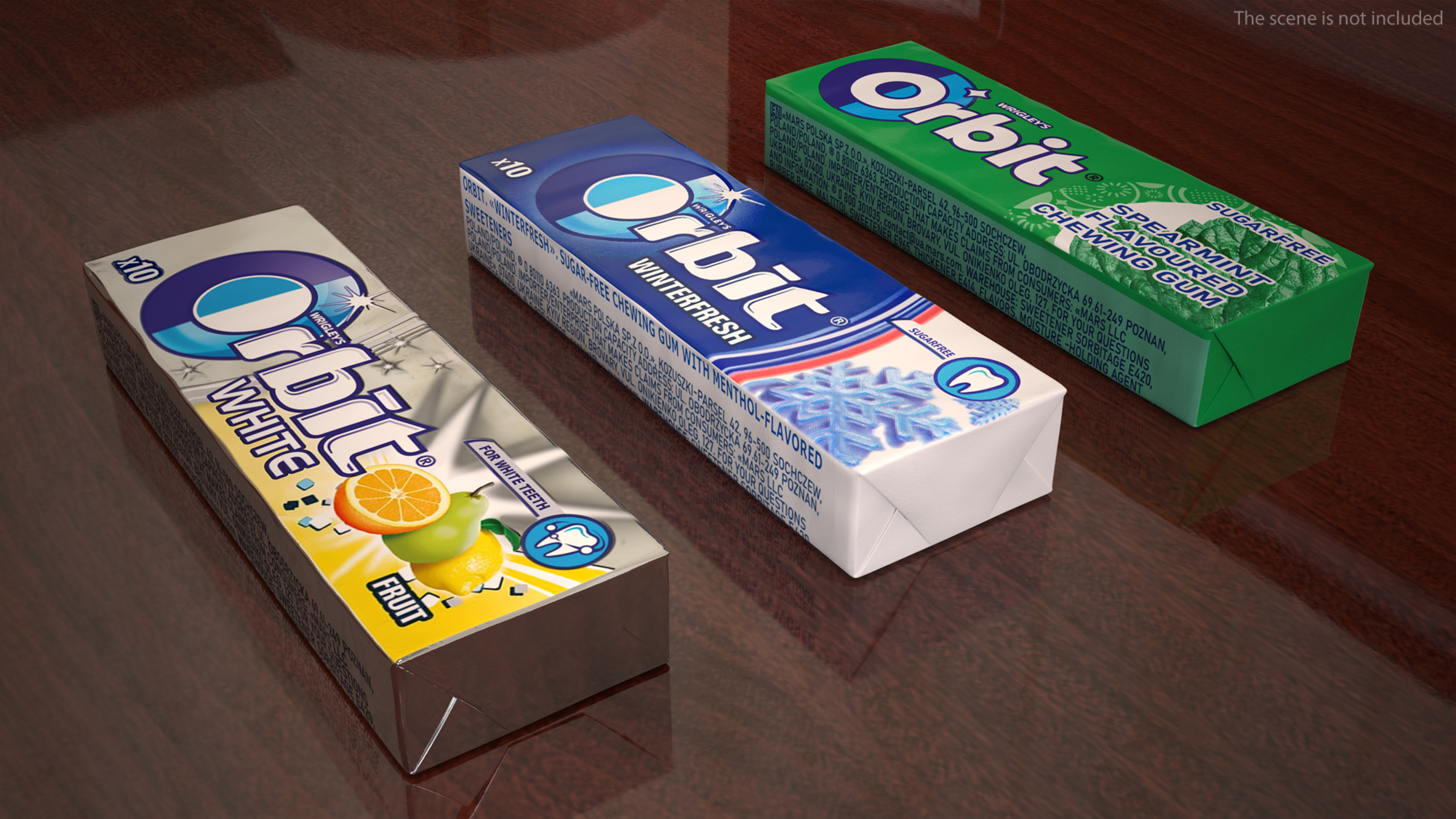 Orbit Chewing Gum Set of Three Flavours 3D model