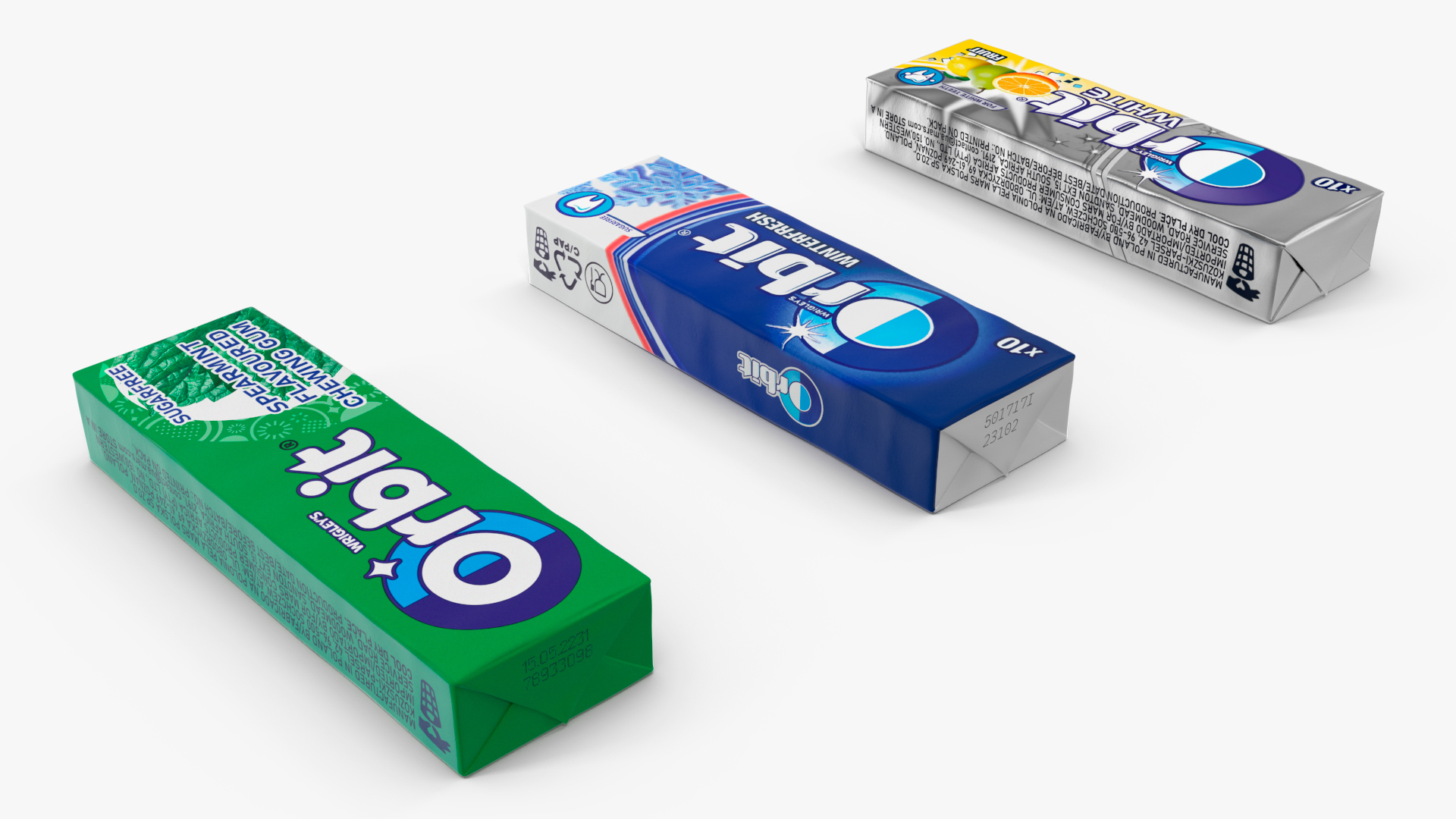 Orbit Chewing Gum Set of Three Flavours 3D model
