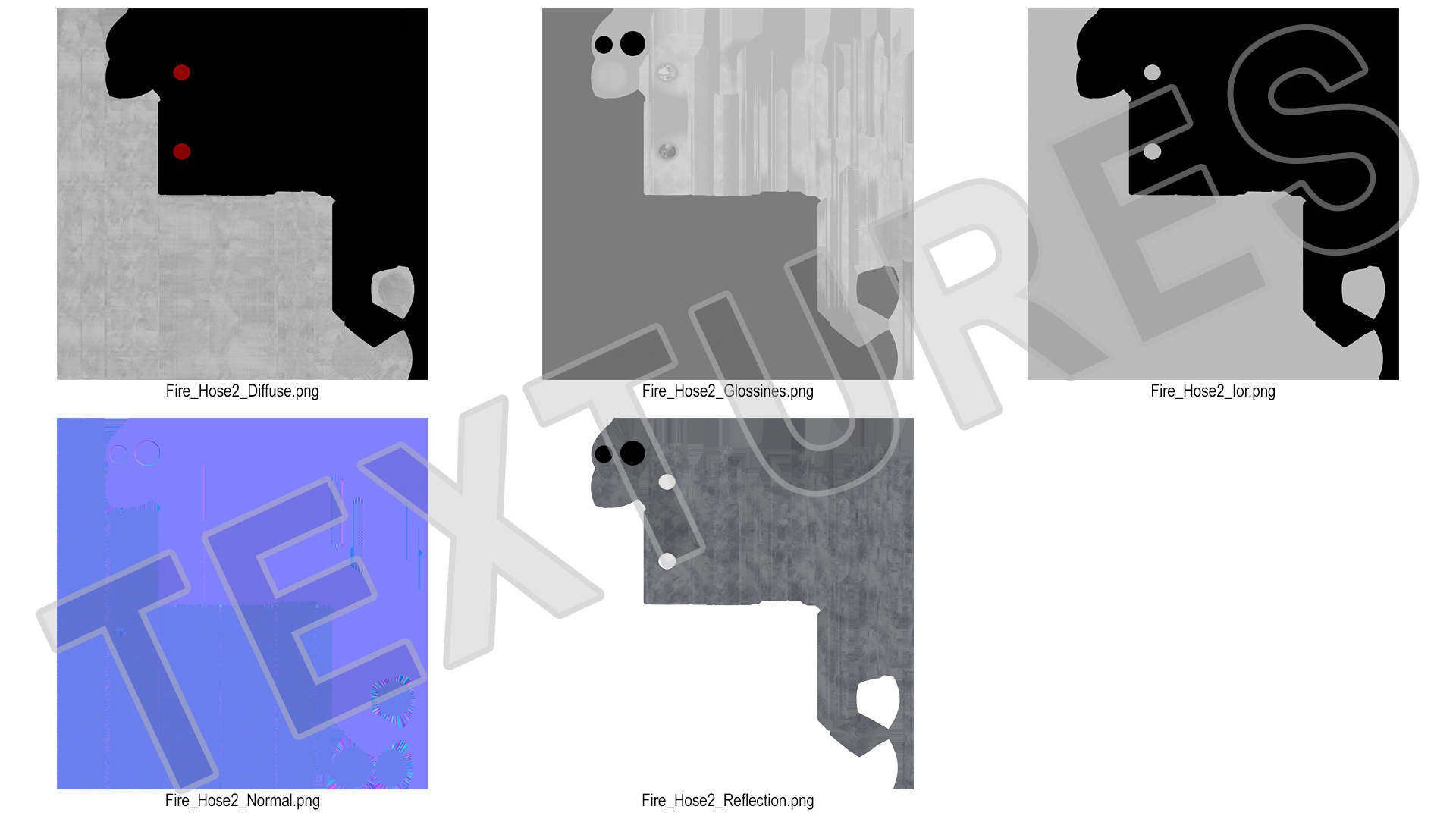 Fire Hose White Canvas 3D