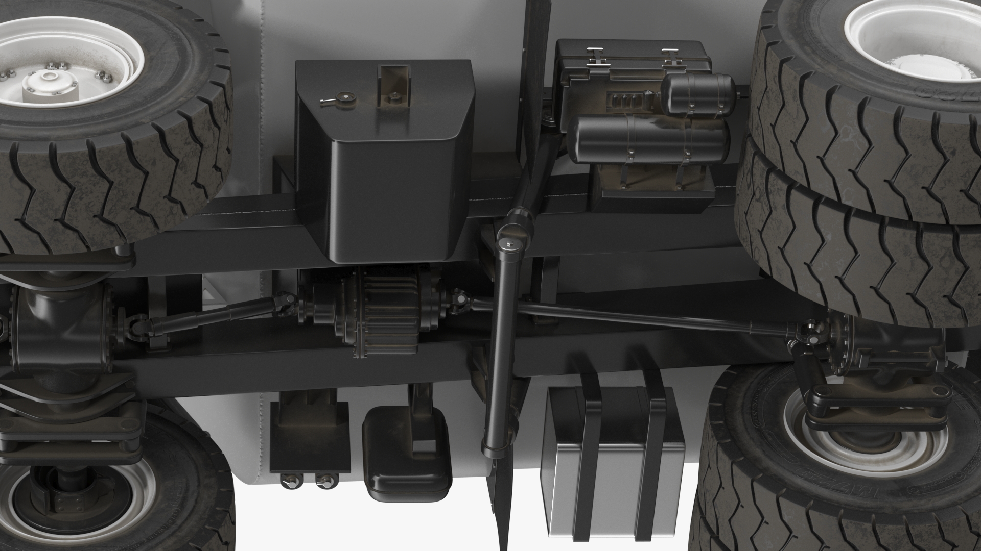3D Construction Water Truck White Rigged for Cinema 4D