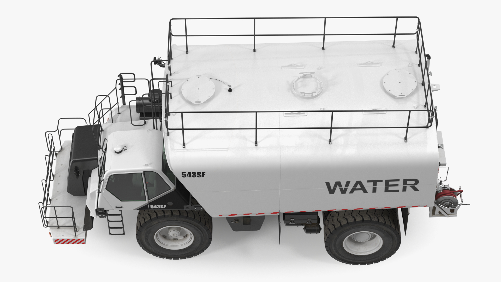 3D Construction Water Truck White Rigged for Cinema 4D