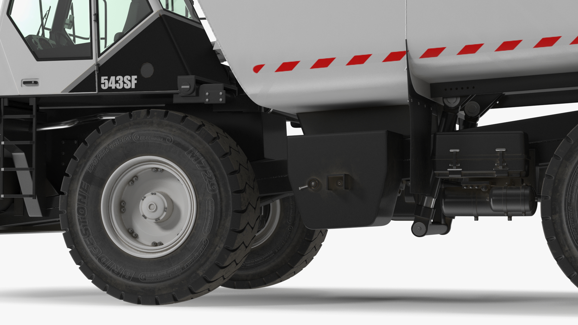 3D Construction Water Truck White Rigged for Cinema 4D