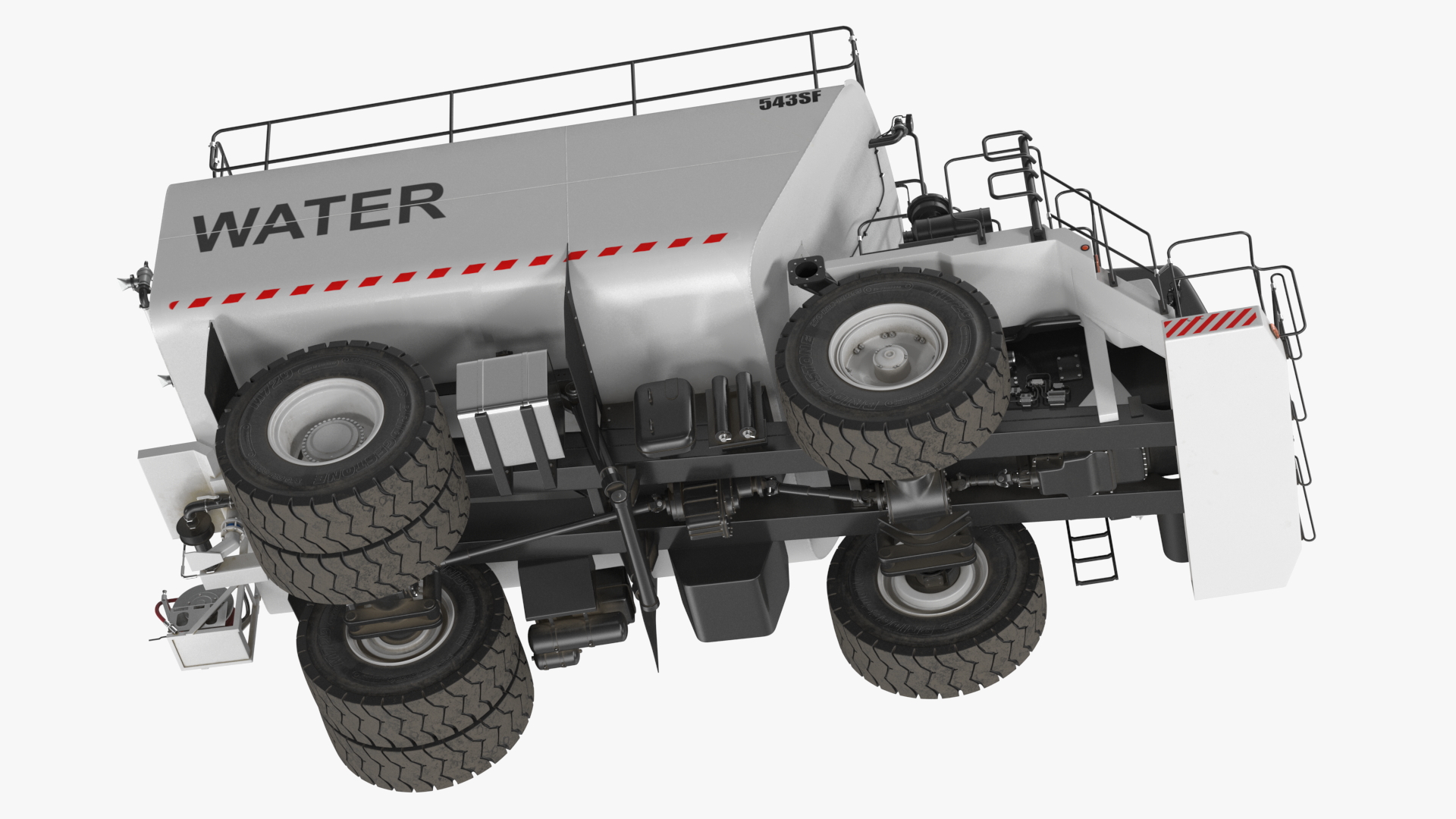 3D Construction Water Truck White Rigged for Cinema 4D
