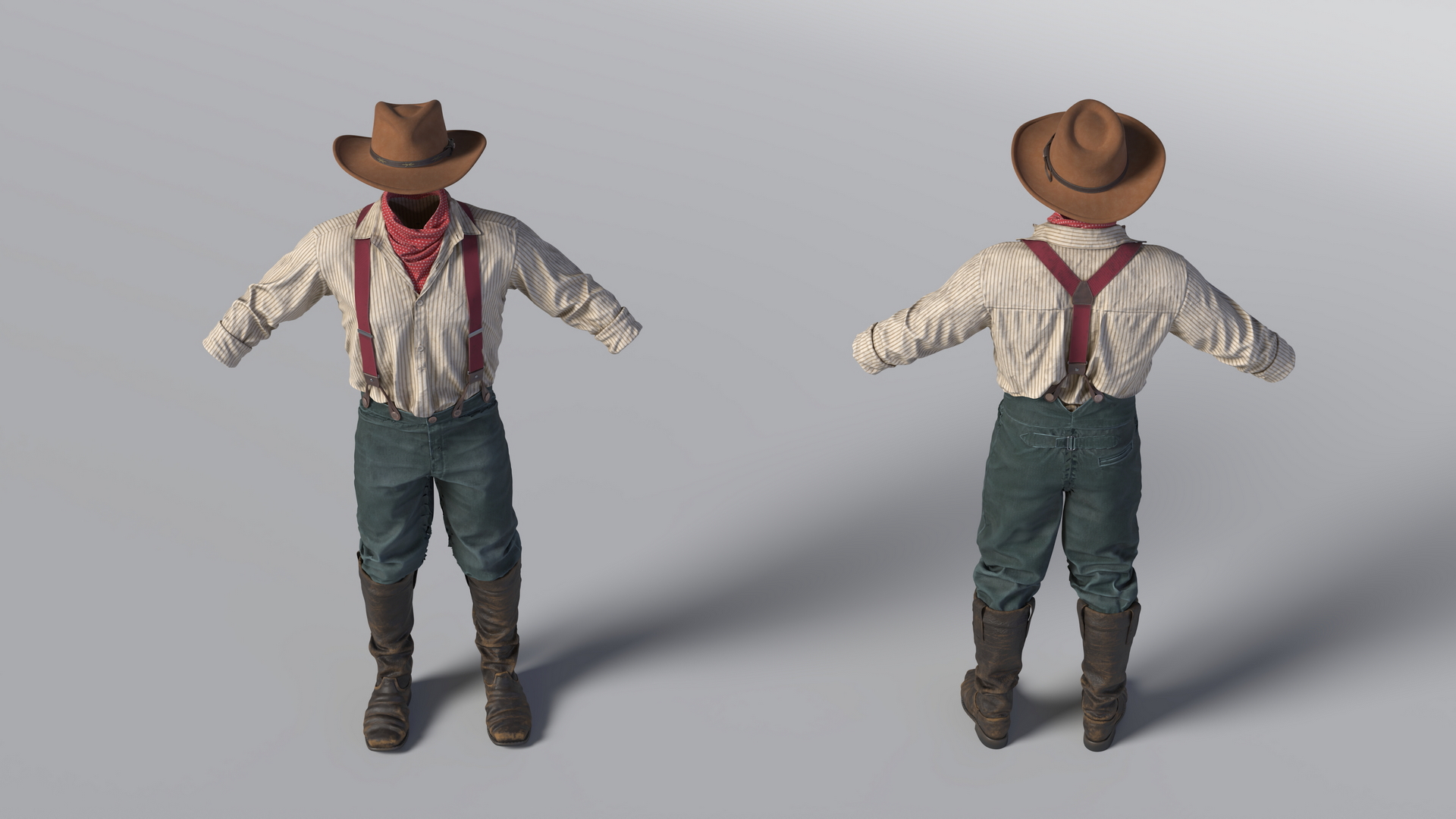 Wild West Mens Clothes 3D