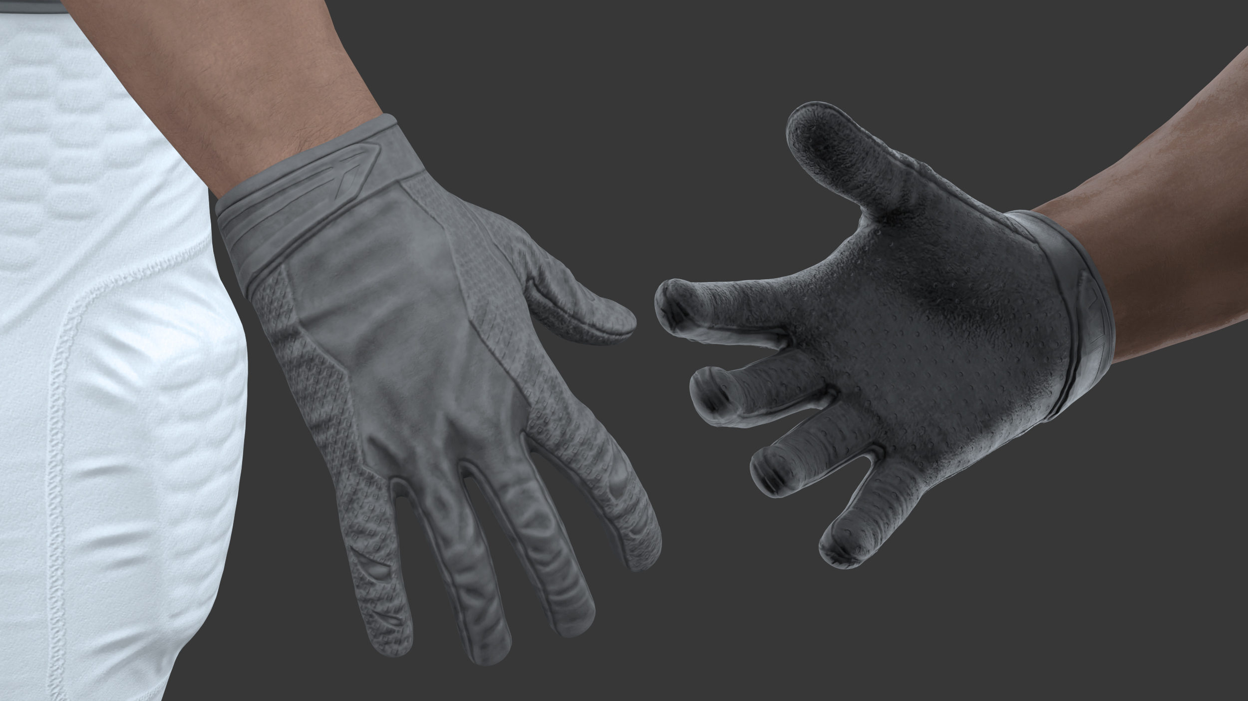 3D White Uniform Black Man Football Player Rigged