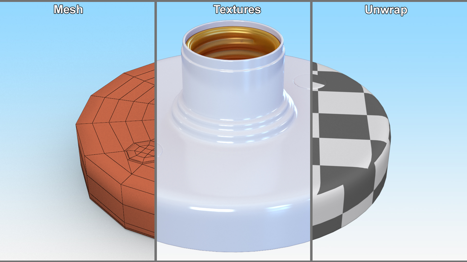 Round Screw Light Bulb Socket 3D model