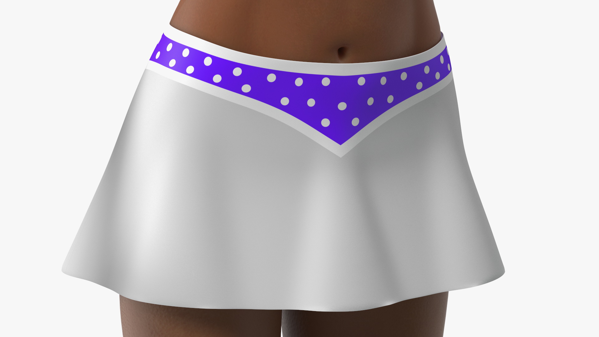 Light Skin Black Young Woman Cheerleader T Pose 3D