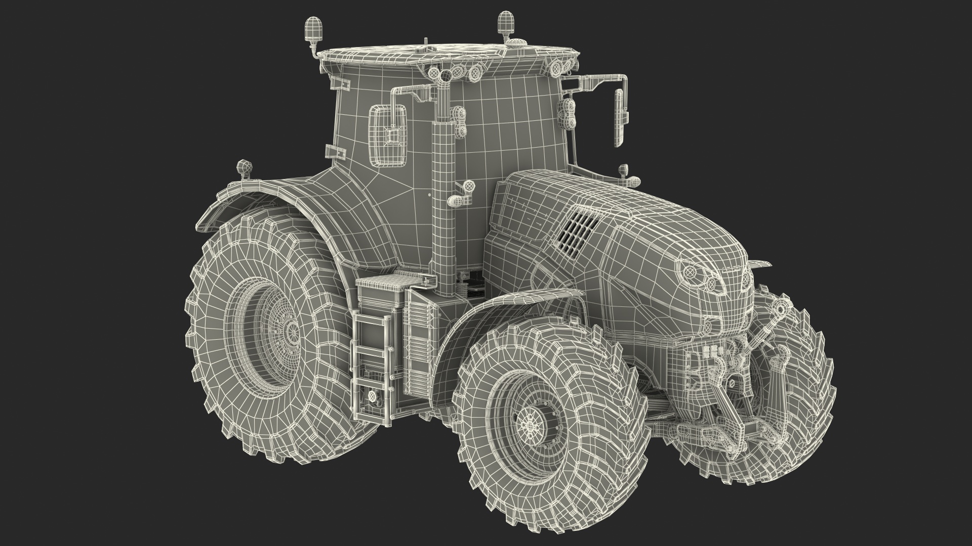 3D model Claas Axion 800 with Maupu 18t Trailer Rigged
