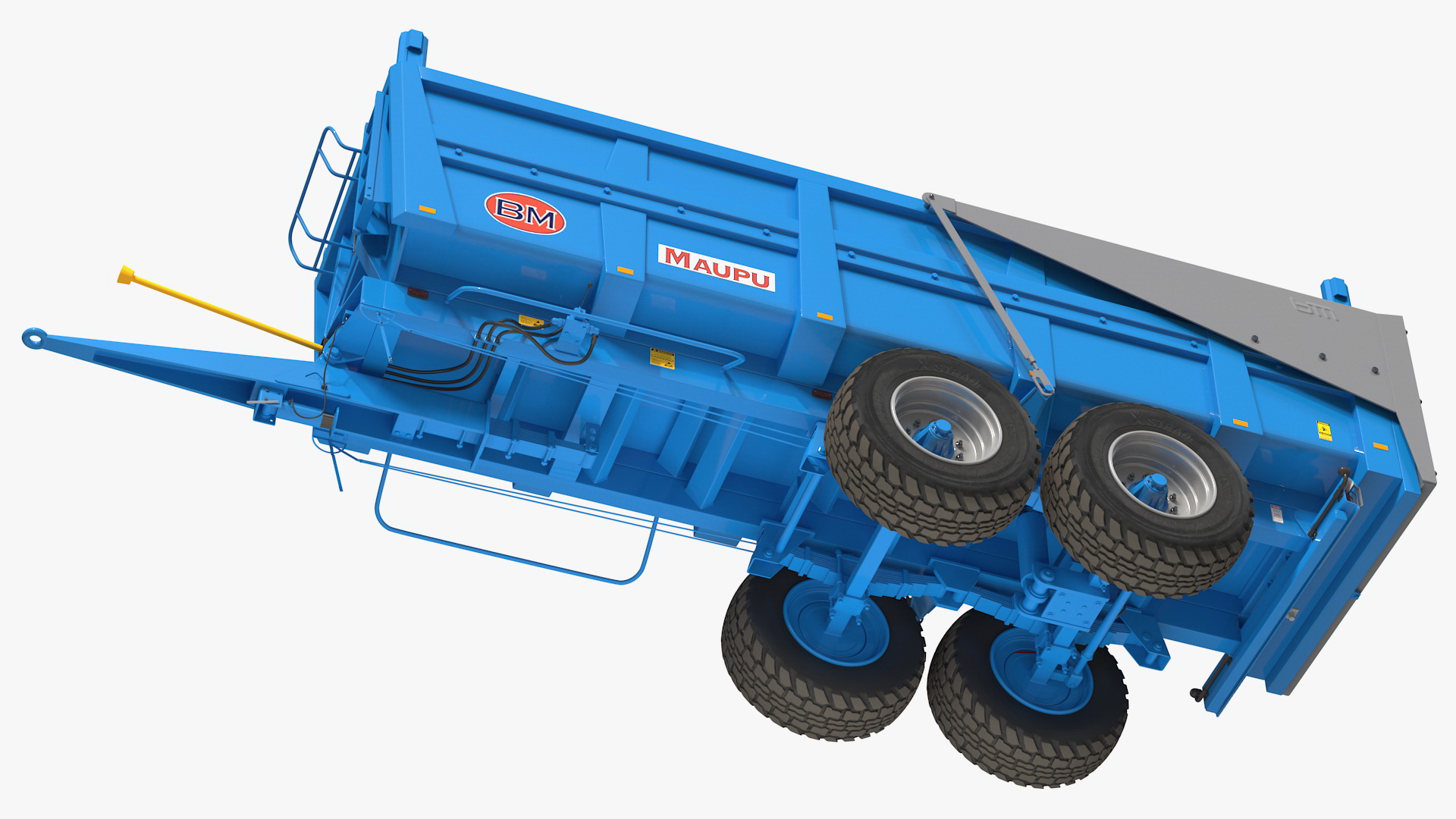 3D model Claas Axion 800 with Maupu 18t Trailer Rigged